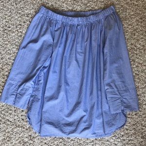 Off the shoulder blue and white striped top